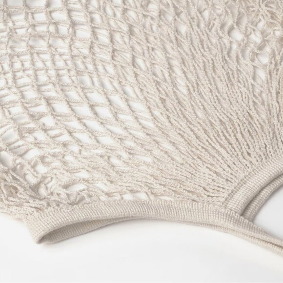 Mesh Bag Set 2 Ikea Natural Fiber Net Cotton Fabric Fruit Storage Organizer mq - Picture 3 of 6